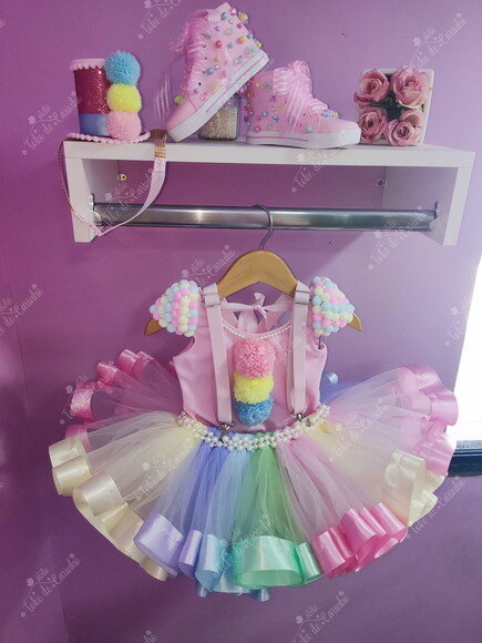 Fantasia Tema circo + Tênis Personalizado.tamanho 1 ou 2.