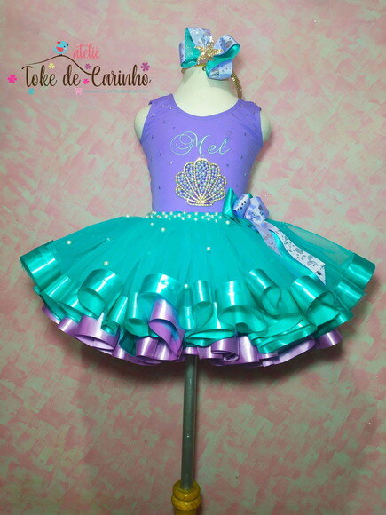 Fantasia Tutu Sereia Luxo . Tamanho 1 ou 2 ..