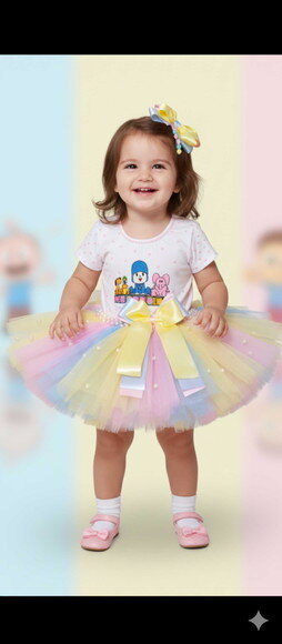 Fantasia tutu tema Pocoyo.Tamanho 4 OU 6.