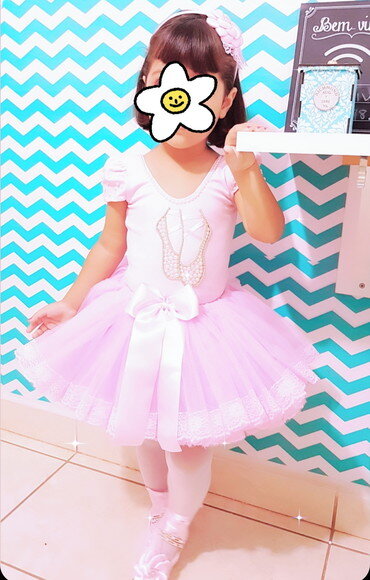 Fantasia/look "bailarina" com 5 Peças. Tamanho 1 ou 2 Anos.