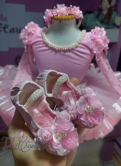 Fantasia/look Bailarina Luxo Completa. Tamanho 1 ou 2 Anos.