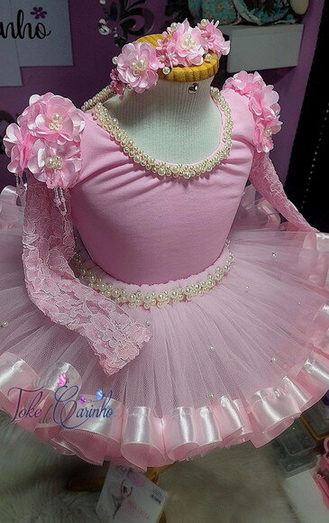 Fantasia/look Bailarina Luxo Completa. Tamanho 3 até 6 Anos.