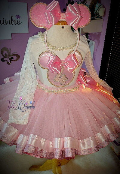 Fantasia/look Minnie Luxo . Tamanho 3 a 6 Anos.