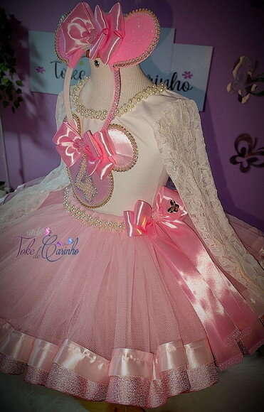 Fantasia/look Minnie Luxo . Tamanho 3 a 6 Anos.