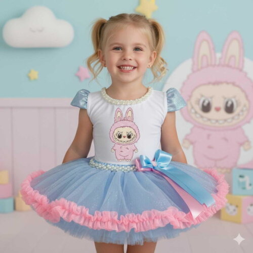 Fantasia/look Tema "labubu". Tamanho 3 até 6 Anos.