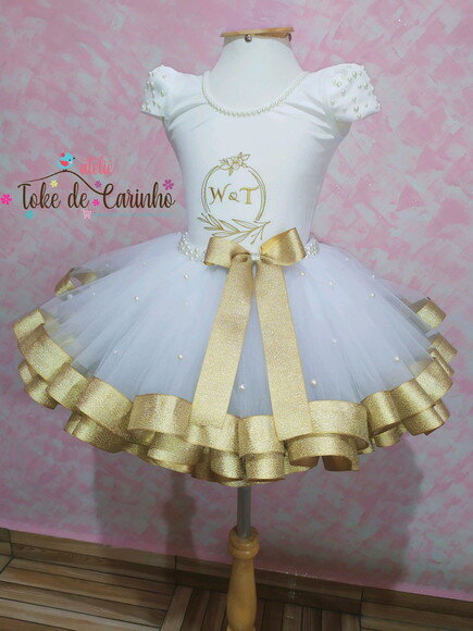 Look daminha de Honra Luxo. Tamanho 1 ou 2 Anos.