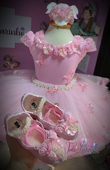 Look "jardim da Bailarina" Luxo. Tamanho 1 ou 2 Anos.