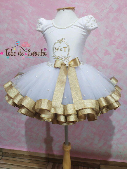 Look daminha de Honra Luxo. Tamanho 1 ou 2 Anos.