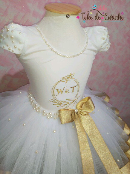 Look daminha de Honra Luxo. Tamanho 1 ou 2 Anos.