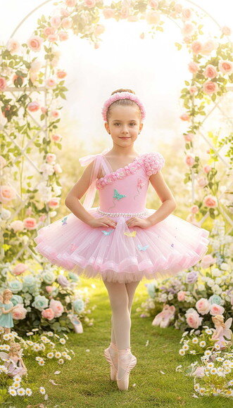 Look "jardim da Bailarina" Luxo. Tamanho 3 a 6 Anos.