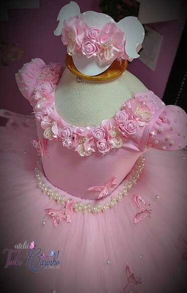 Look jardim da Bailarina Luxo. Tamanho 3 a 6 Anos.