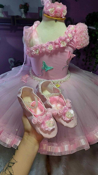 Look jardim da Bailarina Luxo. Tamanho 3 a 6 Anos.