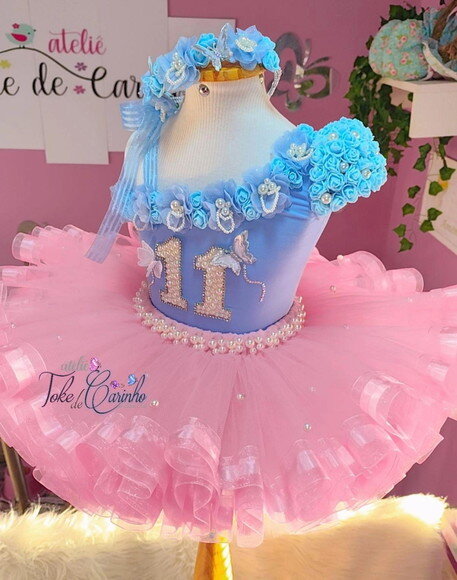 Look jardim da Bailarina Luxo. Tamanho 3 a 6 Anos.