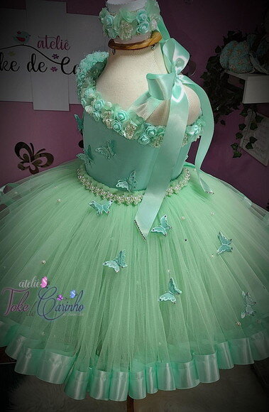 Look jardim da Bailarina Luxo. Tamanho 3 a 6 Anos.
