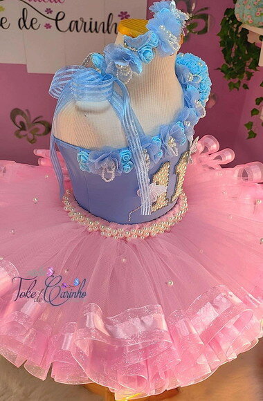 Look jardim da Bailarina Luxo. Tamanho 3 a 6 Anos.