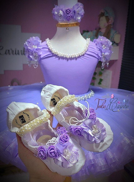 Look "jardim da Bailarina" Luxo. Tamanho 3 a 6 Anos.
