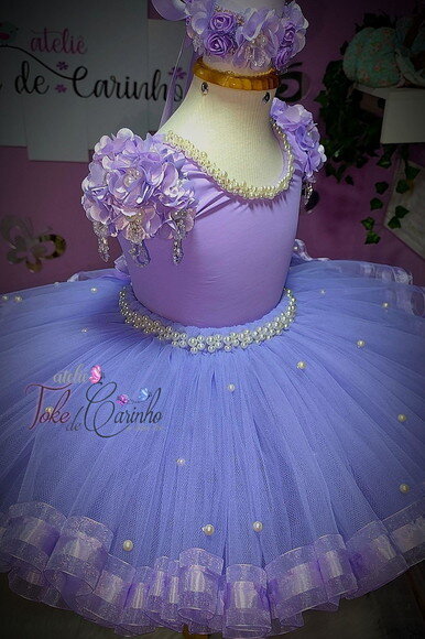 Look jardim da Bailarina Luxo. Tamanho 3 a 6 Anos.