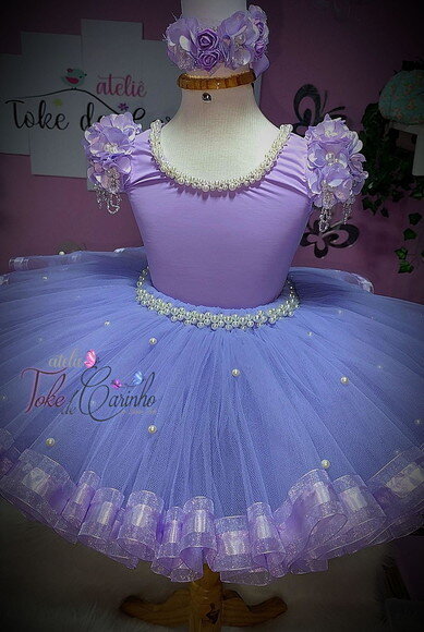 Look jardim da Bailarina Luxo. Tamanho 3 a 6 Anos.