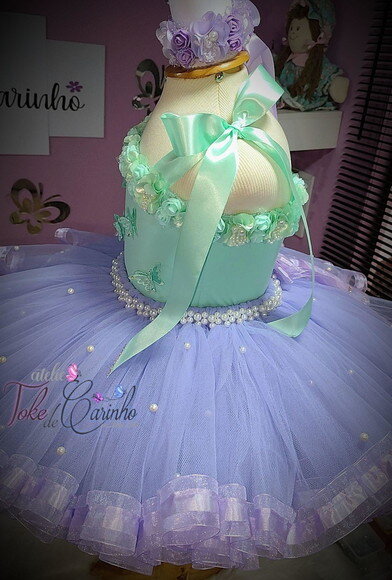 Look jardim da Bailarina Luxo. Tamanho 3 a 6 Anos.
