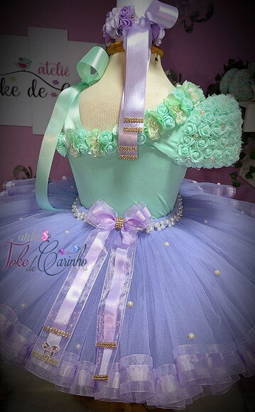 Look jardim da Bailarina Luxo. Tamanho 3 a 6 Anos.