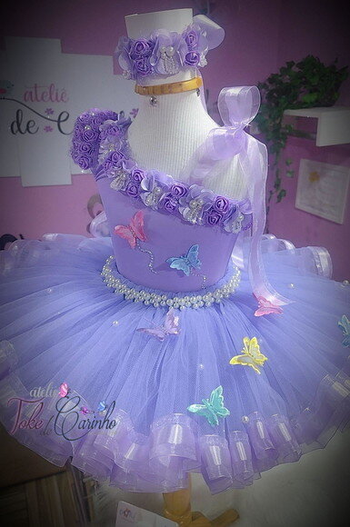 Look jardim da Bailarina Luxo. Tamanho 3 a 6 Anos.