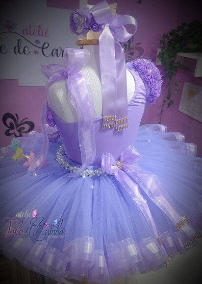 Look jardim da Bailarina Luxo. Tamanho 3 a 6 Anos.
