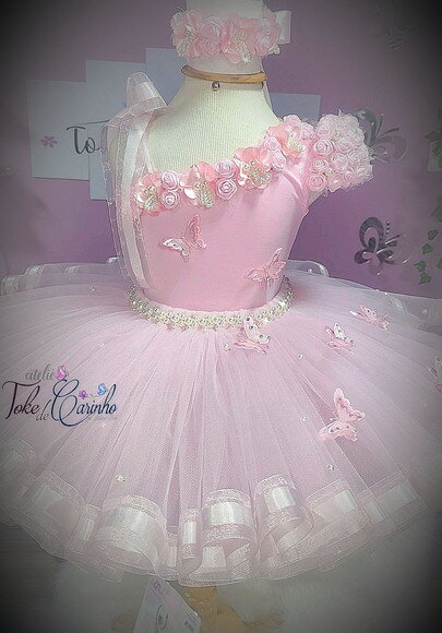 Look "jardim da Bailarina" Luxo. Tamanho 3 até 6 Anos.
