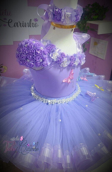 Look jardim da Bailarina Luxo. Tamanho 7 a 10 Anos.