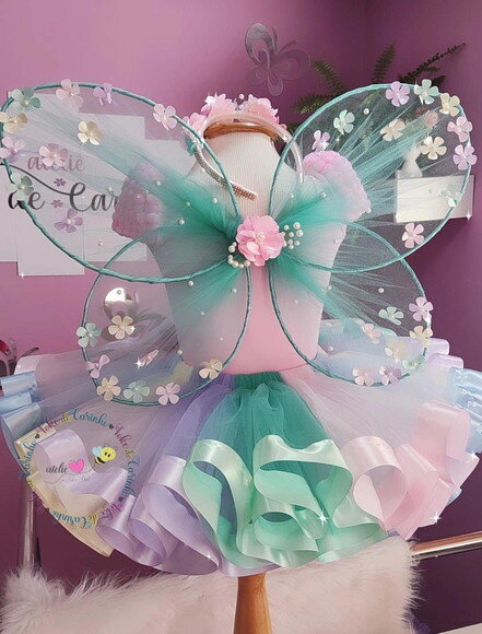 Look jardim Encantado/fada . Tamanho 4 ou 6 Anos.
