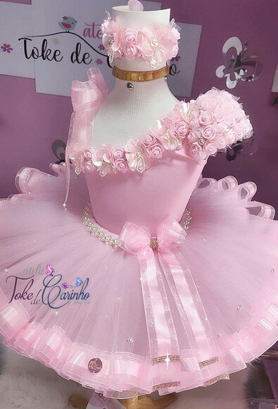 Look Bailarina Completa 5 Peças. Tamanho 8 ou 10 Anos.