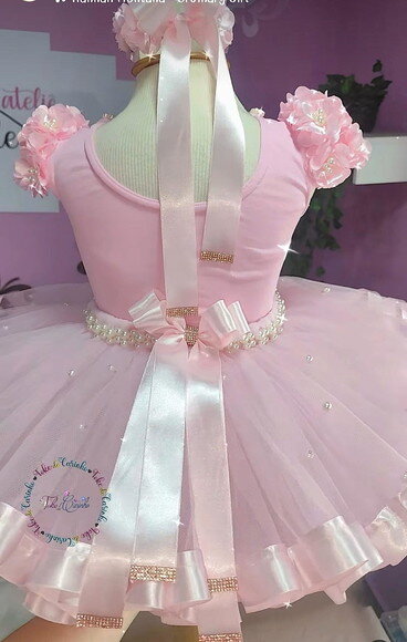 Look Bailarina Luxo Completa 4 Peças. Tamanho 3 até 6 Anos.