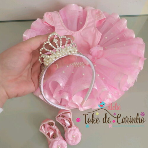 Look Bailarina Princesa Luxo. Tamanho 1 ou 2 Anos..