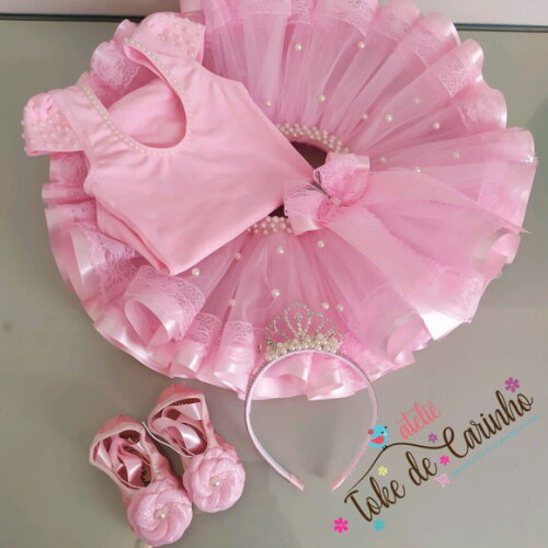 Look Bailarina Princesa Luxo. Tamanho 1 ou 2 Anos..