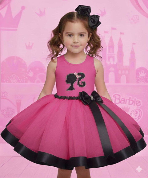 Look Festa Tema "barbie". Tamanho 8 ou 10.