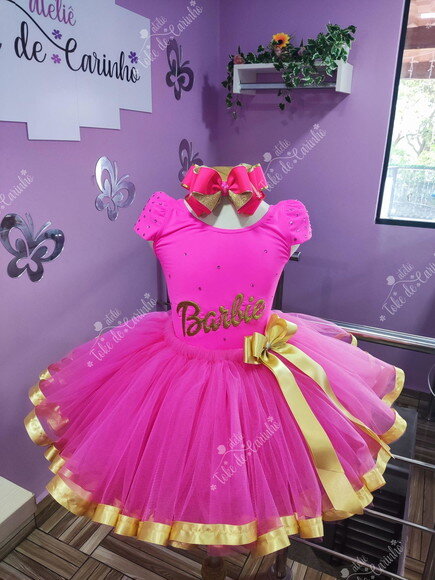 Look Festa Tema barbie. Tamanho 8 ou 10.