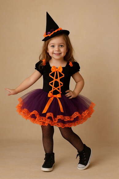 Look Heloween/bruxinha .tamanho 4 ou 6 Anos.