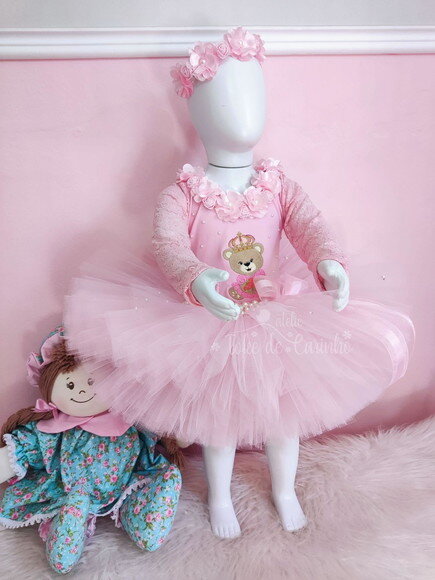 Look tema Ursinha Princesa . Tamanho 1 ou 2 anos. .