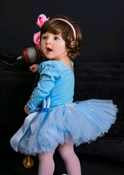 Look Tutu Azul Bebê. Tamanho 1 ou 2 Anos..