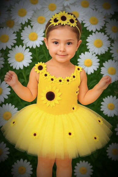 Look/fantasia "girassol". Tamanho 3 até 6 Anos.