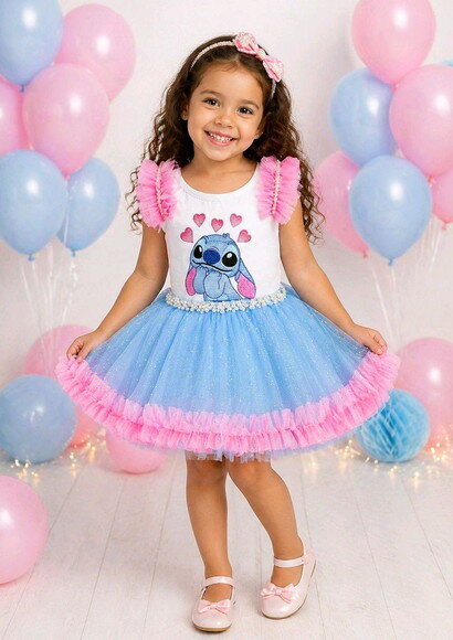 Look/fantasia "stitch". Tamanho 3 até 6 Anos.