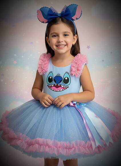 Look/fantasia "stitch". Tamanho 3 até 6 Anos.