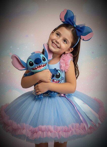 Look/fantasia stitch. Tamanho 3 até 6 Anos.