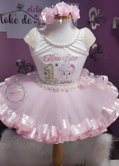 Look/fantasia Completa ovelhinha. Tamanho 1 ou 2 Anos.