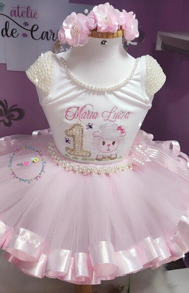 Look/fantasia Completa ovelhinha. Tamanho 1 ou 2 Anos.