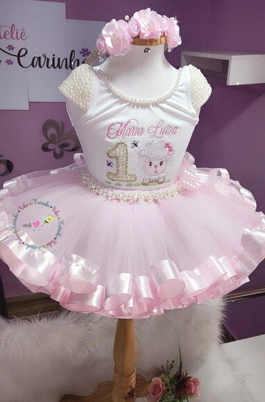 Look/fantasia Completa ovelhinha. Tamanho 1 ou 2 Anos.