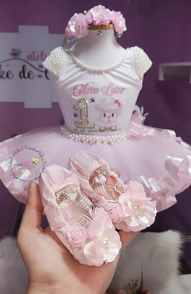Look/fantasia Completa ovelhinha. Tamanho 1 ou 2 Anos.