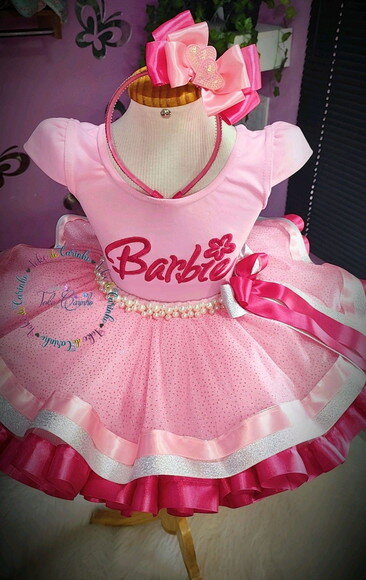 Look/fantasia Tema barbie Luxo. Tamanho 3 até 6.