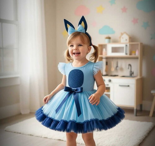Look/fantasia Tema "bluey e Bingo". Tamanho 3 até 6 Anos.