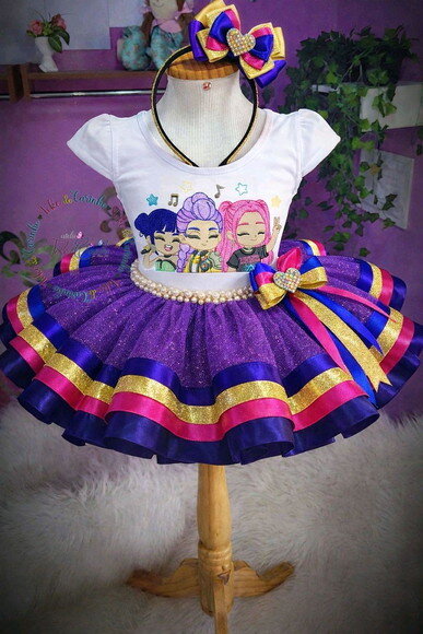 Look/fantasia Tema kpop Huntrix. Tamanho 3 até 6 Anos.