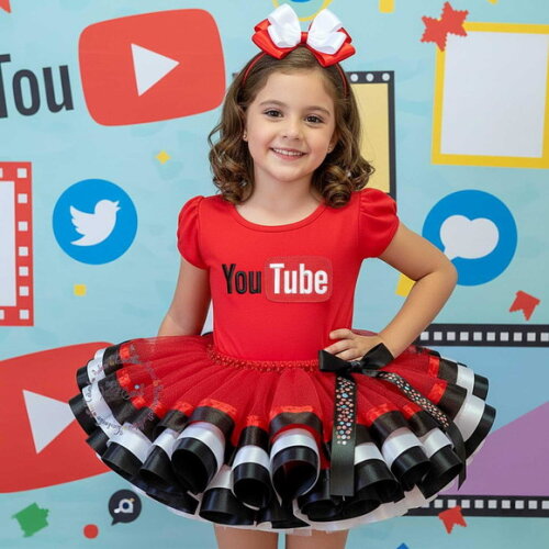 Look/fantasia Tema "youtube". Tamanho 7 a 10 Anos.